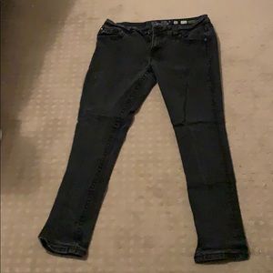Black faded skinny jeans